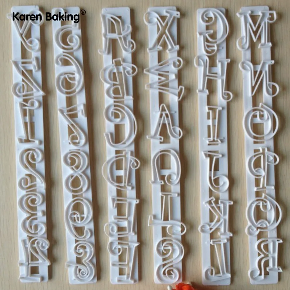 6PCS Set Letters & Numbers Shape Cake Embossing Cutter ...