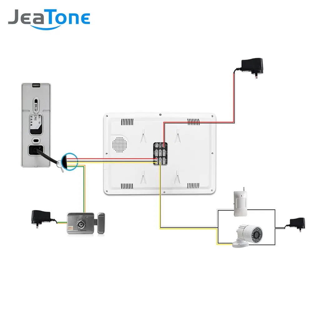 JeaTone 10" New TFT Color Monitor Video Door phone Intercom IR Night Vision Camera Doorbell Video for Home villa / Apartment Kit