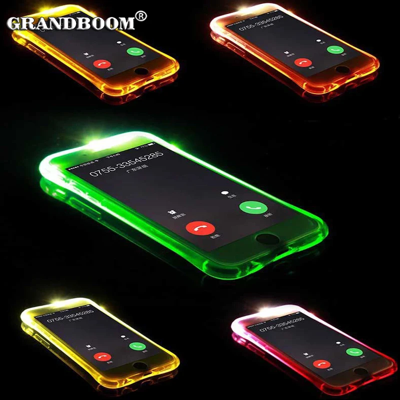 1000pcs LED Call Light Up Flash Transparent Case For iPhone XS Max XR X