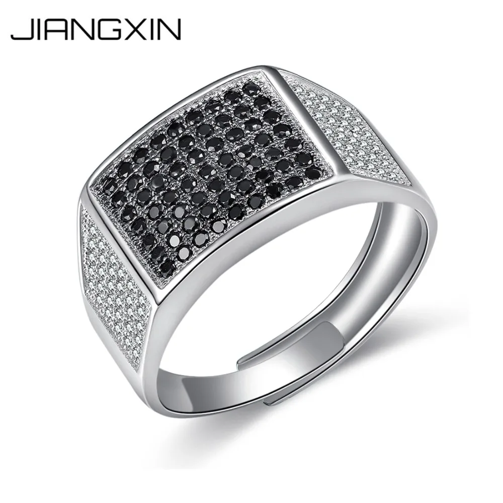 

Adjustable Size 925 Sterling Silver Ring for Women Men Black White Diamond Black Gold White Gold Plated Fine Jewelry