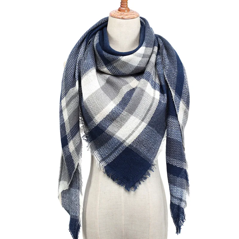 

Winter Scarf Ladies Plaid Scarf Designer Triangle Cashmere Shawl Ladies Scarf Blanket Wholesale1856