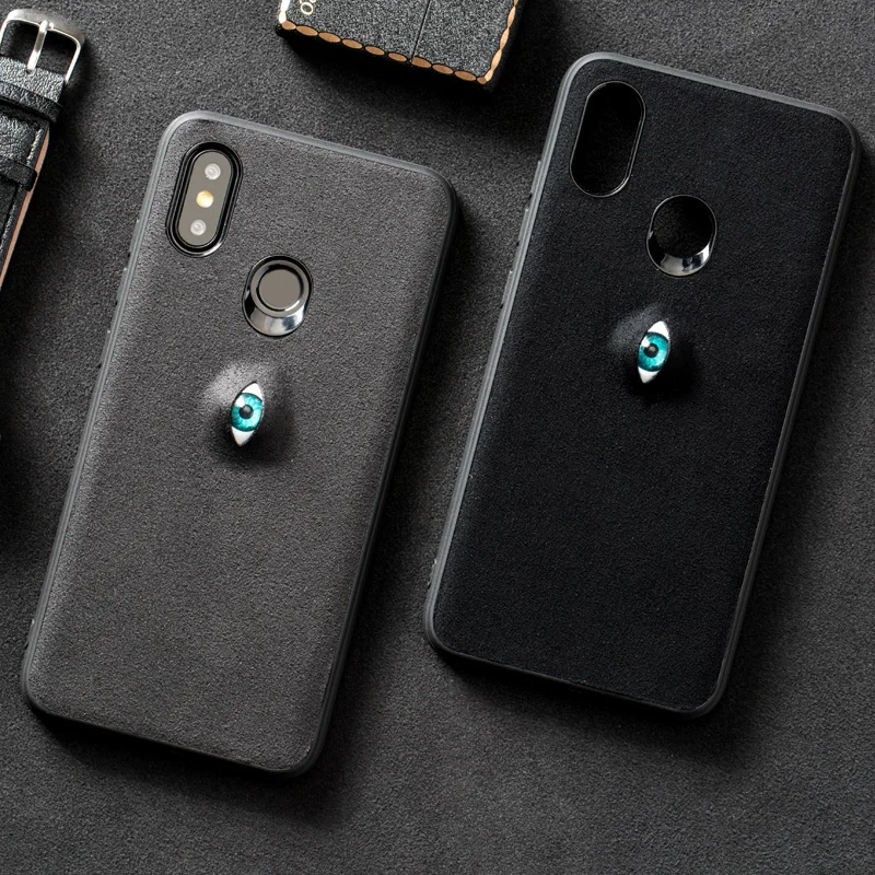 

Wangcangli Suede phone case for xiaomi 8 Devil's Eye All Inclusive Leather mobile phone protection case for xiaomi series