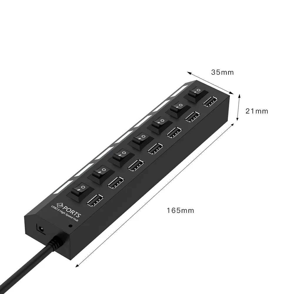 Высокоскоростной usb-хаб 2,0 480 Мбит/с 7 портов микро-концентратор USB вкл. Выкл. Переключатель USB разветвитель адаптер для ПК ноутбук usb-хаб