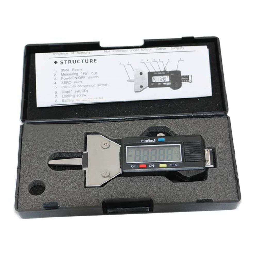 VEKKLA Stainless Steel Digital Digital Tread Depth Gauge LCD Car Tire