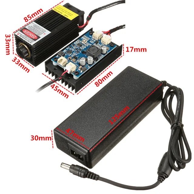 5W/10W/15W/17W Laser Head Engraving Module 450nm Blue Light Marking Engraver With TTL Modulation DIY Wood Marking For Engraver