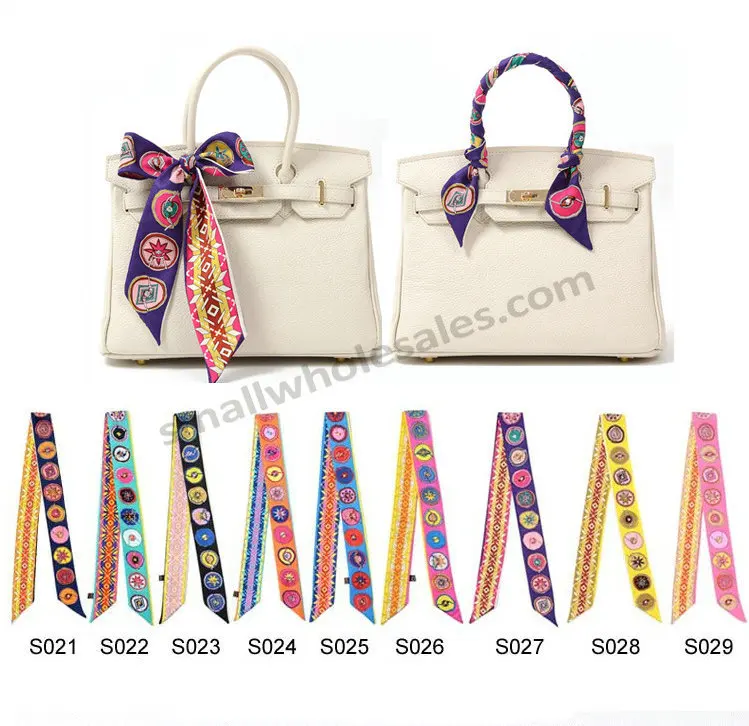 Smallwholes 10pcs A Lot Colorful Twill Silk Scarf Handbag Handle Smallwholes 10pcs A Lot Colorful Twill Silk Scarf Handbag Handle Decoration Accessories Scarves Brand Bow Hair Bands In From Women S