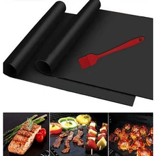 5pcs New BBQ Grill Mats Non Stick Oven Liner Teflon Heat Resistant Barbecue Mats For Party Baking Pad Reusable Cooking Plate 2pcs teflon non stick bbq grill mats black 15 7 x 13