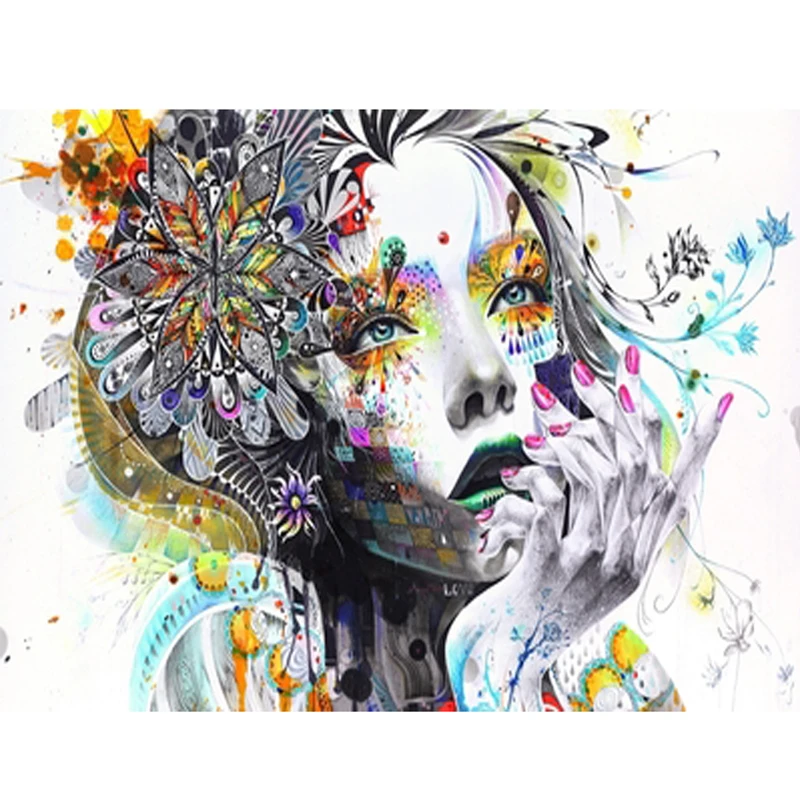 

New Diy 5D Diamond Painting Cross Stitch Flower Women Full Drill Square Round Resin Diamond Embroidery Needlework Free shipping