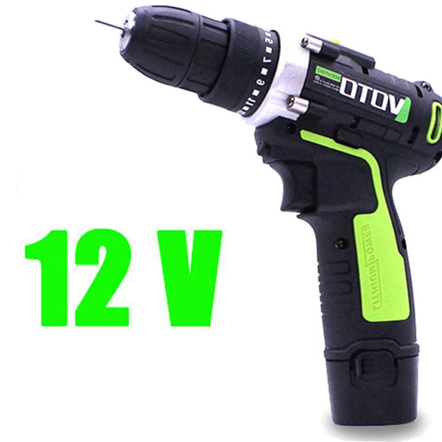 

VOTO Battery Rechargeable Cordless Drill Electric Screwdriver Set Lithium Power Tools Screw Gun Driver 12V VT Industry Green2018