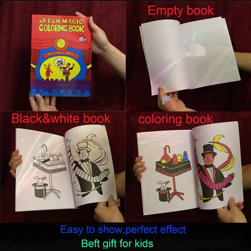 Funny Coloring Book Comedy Magic Books Close-up Street Magic Tricks Kids Toy X 
