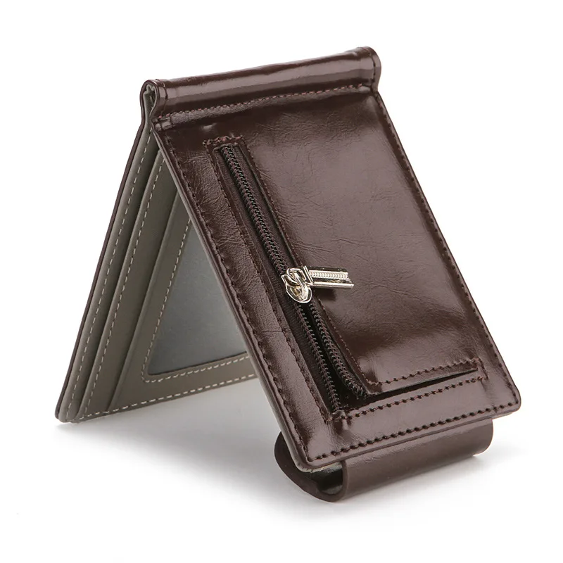 

CUIKCA Men's Wallet US Dollars Clip Card Package ID Card Sets Card Package Flip Cover Buckle Wallet Zipper Purse Slim Wallet