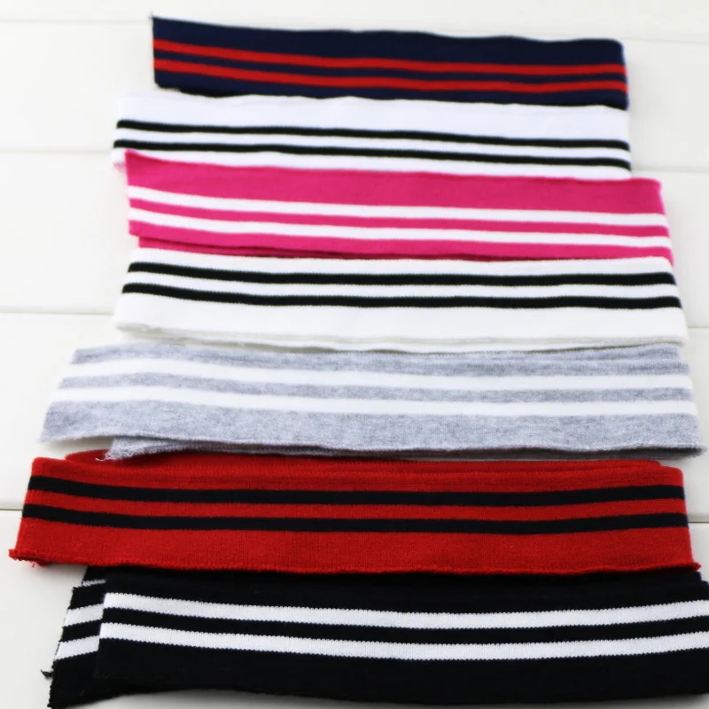 

80CM length Spring and Autumn elastic collar cuffs hem bottom collar thread mouth fabric Strip Series cotton knitted fabric