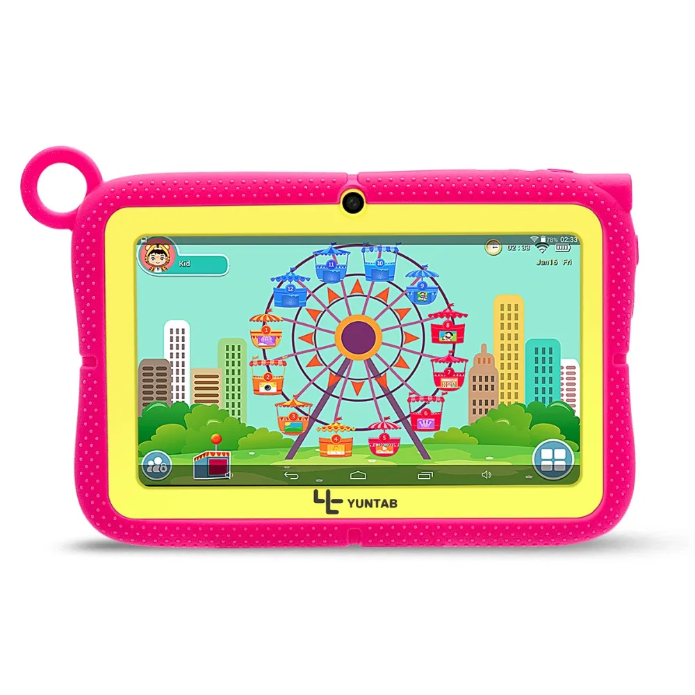 

YUNTAB 7 inch Q88R Tablet PC with Parental Control iWawa Software for Learning,3D Game HD Video Supported with Chic stand Case