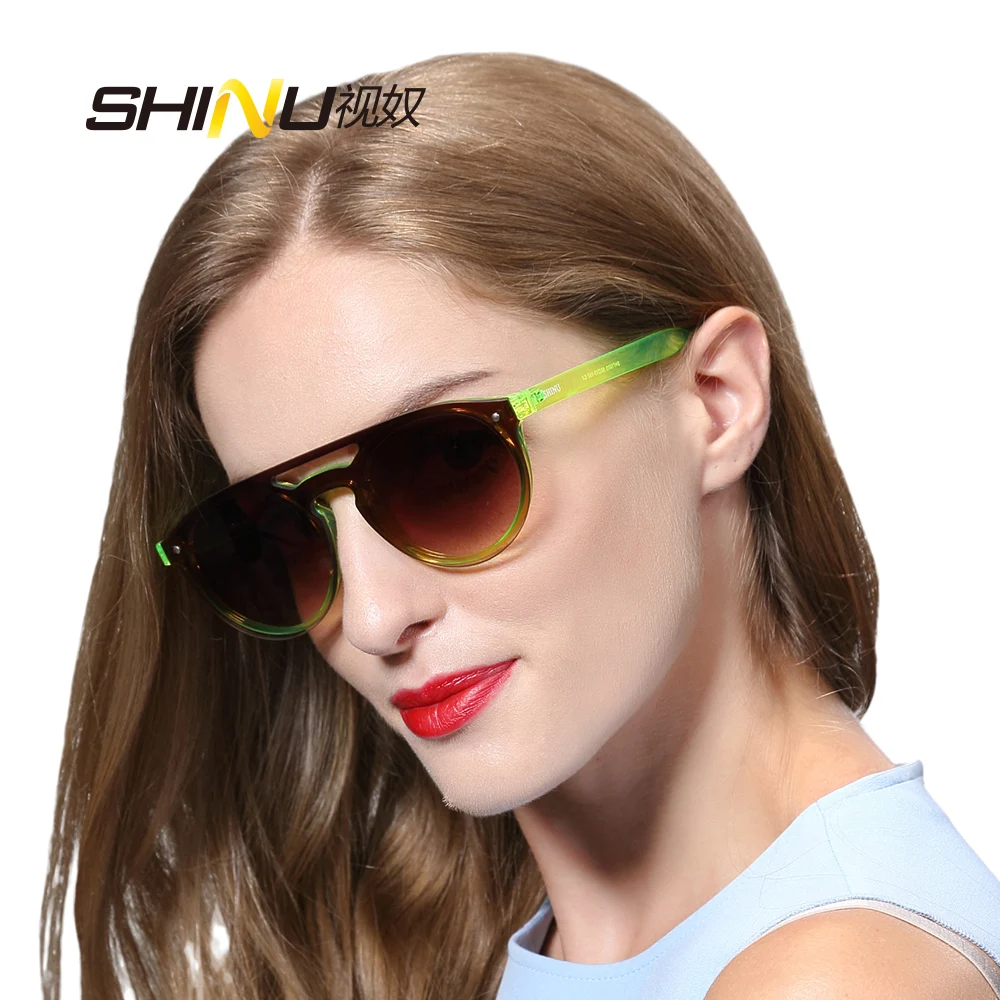 SHINU зеркальные солнцезащитные очки цельные новые модные UV400 женские мужские