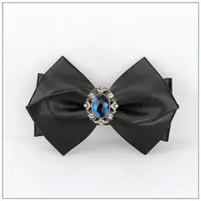 Формальный мужской женский pu кожаный праздничный свадебный подарок галстук-бабочка элегантный сплав со стразами бизнес галстук банкетный галстук-бабочка