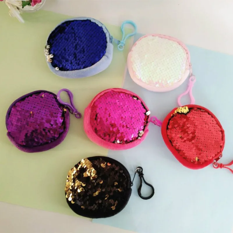 

Popular Change Color Sequins Coin Purses Pocket Change Wallet for Women Girls Student Gift Earphone Key Coin Pouch Sequin Purse