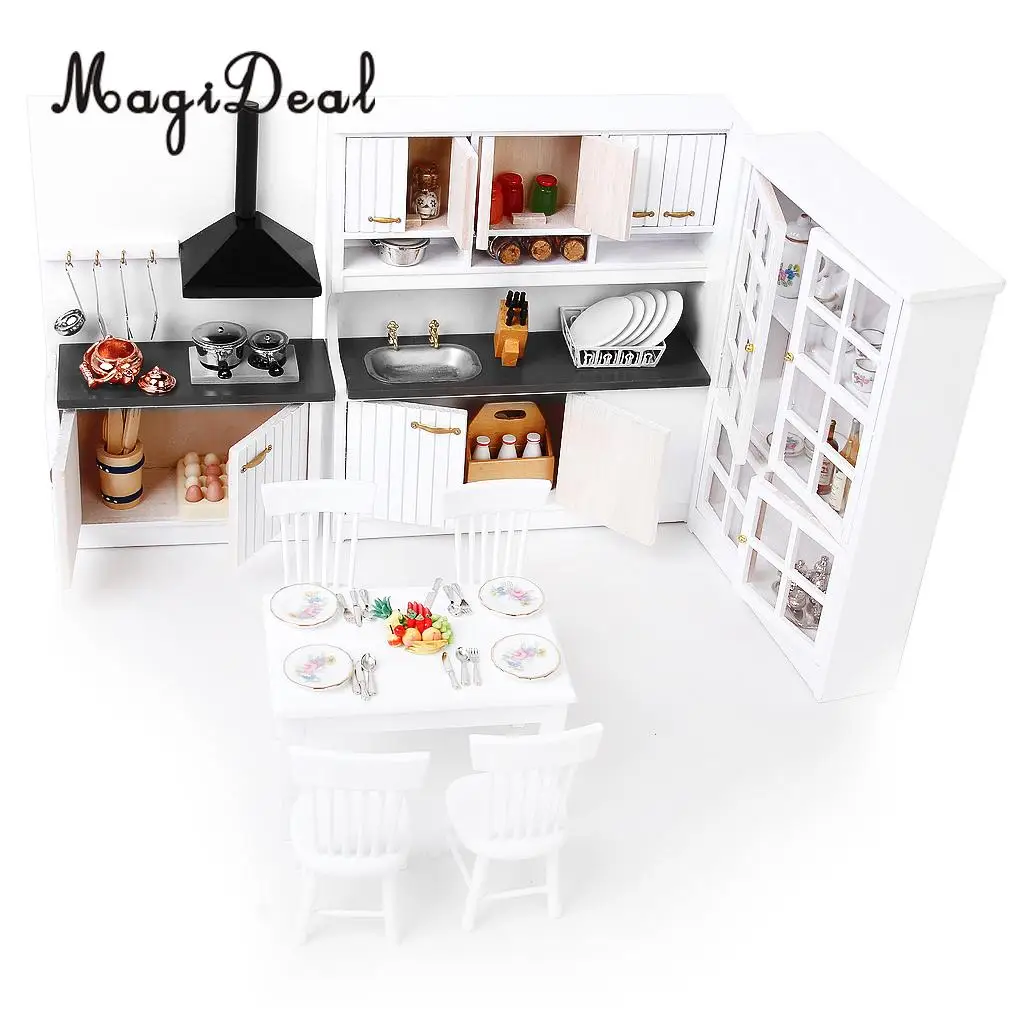 MagiDeal 1Set 1/12 Scale Dollhouse Miniature Furniture Wooden Kitchen Accs for Dolls House Children Pretend Play Toy Decoration