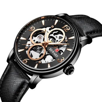 

Reward Men's Watch Quartz Casual Mens Watches Leather Wristwatch Sports Zone Military Male Clock erkek saat Dropshipping 2019