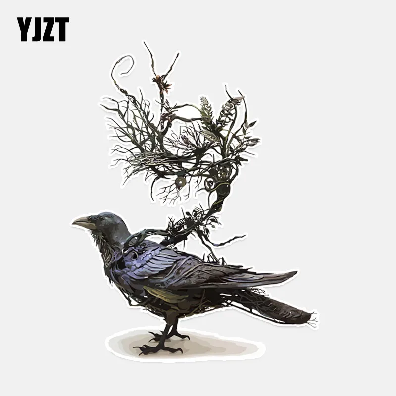 

YJZT 12.8*16.6CM Coolest Crow Decor PVC Personalized Car Sticker High Quality Colored 11A0102