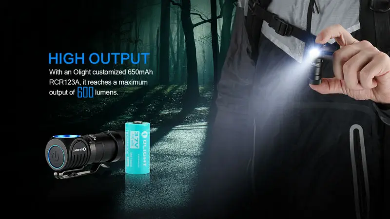 Olight H1R Nova CREE XM-L2 светодиодный 600 люмен RCR123A перезаряжаемый налобный фонарь