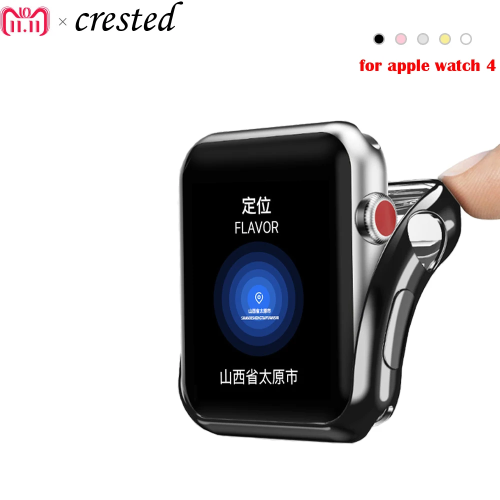 

Silicone watch Case for Apple Watch 4 iWatch 4 band 44mm 40mm Protective case Cover Replacement TPU rubber Soft Protect shell