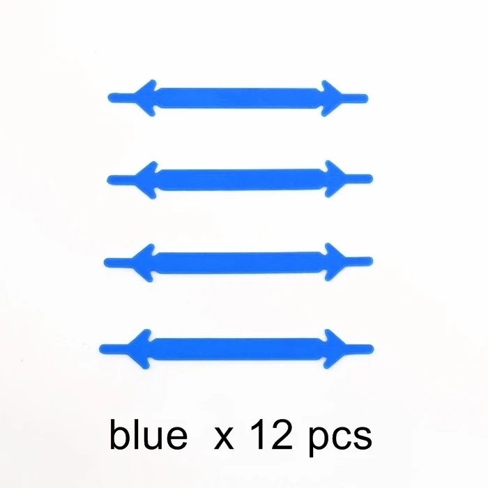 12 шт новые шнурки ленивые эластичные силиконовые шнурки без галстука кроссовки шнурки для обуви F002 - Цвет: blue shoelaces