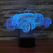 3D auburn speedster дизайн автомобиля Красочный ночник 7 цветов сенсорный переключатель Поддержка USB для детей и взрослых