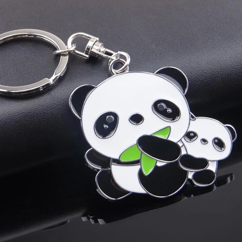 

1 Pcs Fashion Cute Lovely Metal Panda Bear Key Chain Anime Key Chain Novelty Creative Keyring Trinket Accessories Festival Souve