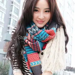 Оптовая продажа 2018 Новое поступление женские хлопковые зимние шарфы этнические богемные удлиняется утолщаются крупных женщин шаль шарф