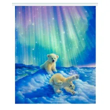 3d Full Diamond Embroidery Home Decor Diamonds Mosaic Painting Pasted Pictures Square Drill Northern Lights Baby polar bear zx