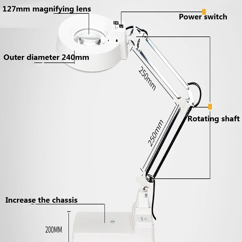 Высокомощная настольная лупа с лампой LED10 раз, HD 20 раз, для чтения, для пожилых людей, для ремонта красоты, настольная лампа для ремонта мобильных телефонов