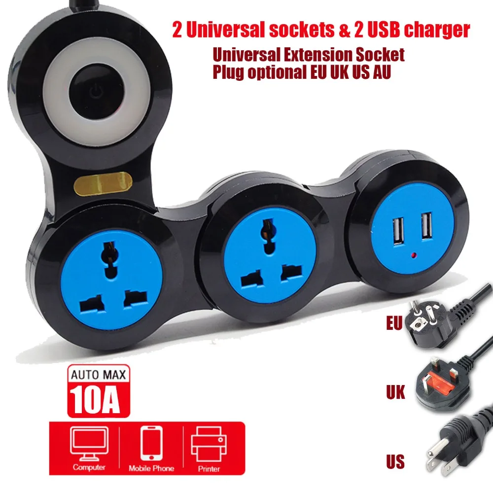 345-Position&ampUSB outlet power strip Deformable Rotary Universal socket converter for EU UK US AU | Обустройство дома