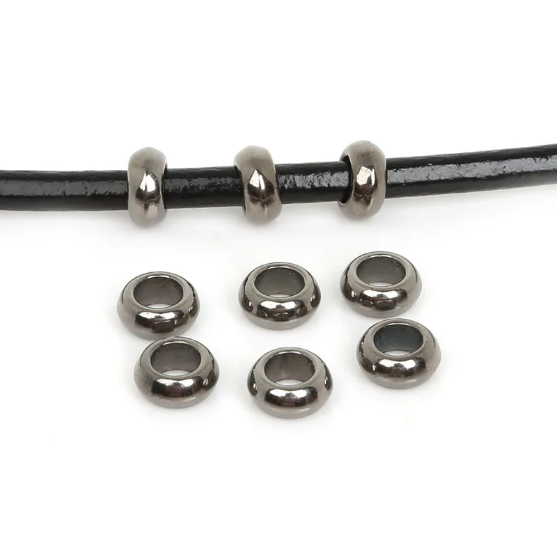 Spacer Loose Beads Rhodium Gun Metal Plastic Big Hole Bead Jewelry Making Charm