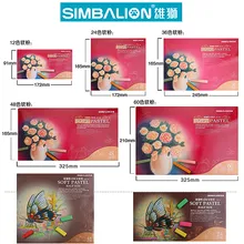 Simbalion мягких пастельных тонах длиной 12/24/36/48/60 цветов, набор ручек для набросков, квадратный Тип пастельного цвета мелки для детей набор для рисования