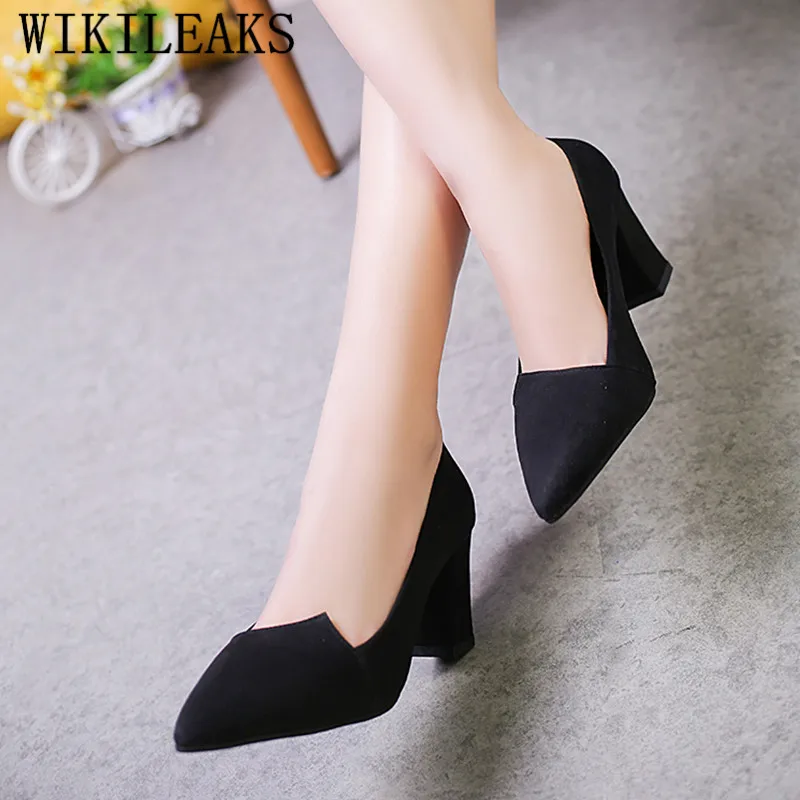 

2019 Black Heels Women Shoes Pointed Toe Pumps Suede Leather Sexy High Heels Ladies Shoes Bridal Wedding Shoes Sapato Feminino
