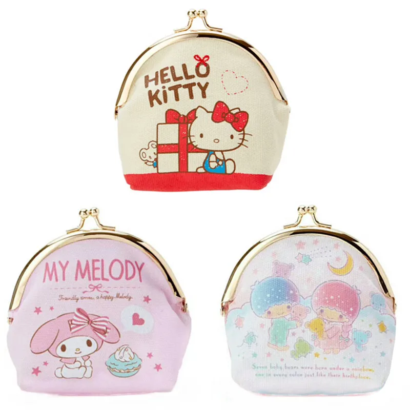 

Cute Cartoon Little Twin Stars My Melody Canvas Small Coin Purse Pouch Women Girls Kids Mini Wallets Hasp Bag