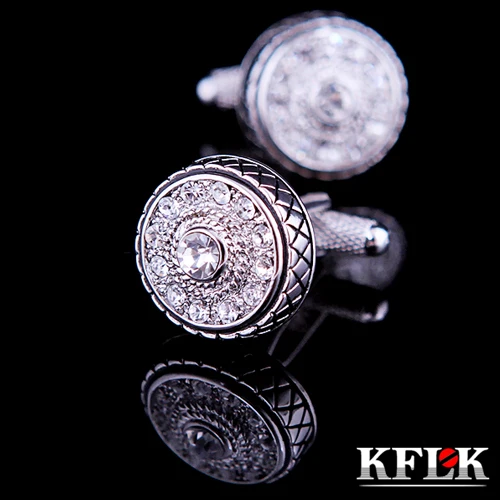 

KFLK Luxury Brand cuff button fashion Crystal cuff links High Quality Retro abotoaduras shirt cufflinks for mens Jewelry