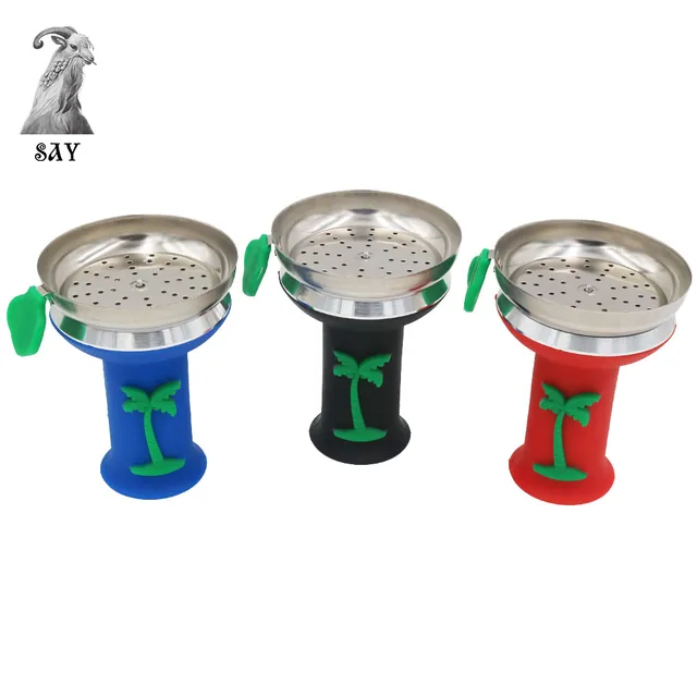 SY 1PC Big Size Silicone Shisha Chicha Head Bowl Silicone Alloy Metal
