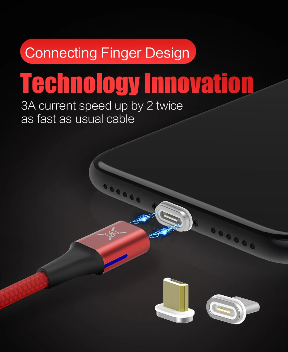 SIKAI 3A Магнитный зарядный кабель Micro USB C 3 в 1 для iPhone, магнитный Android кабель для быстрой зарядки и синхронизации данных, автомобильное зарядное устройство