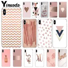 

Yinuoda Love Heart Pineapple Gold Rose Stripes Shockproof Mobile Shell for Apple iPhone 8 7 6 6S Plus X XS MAX 5 5S SE XR Case