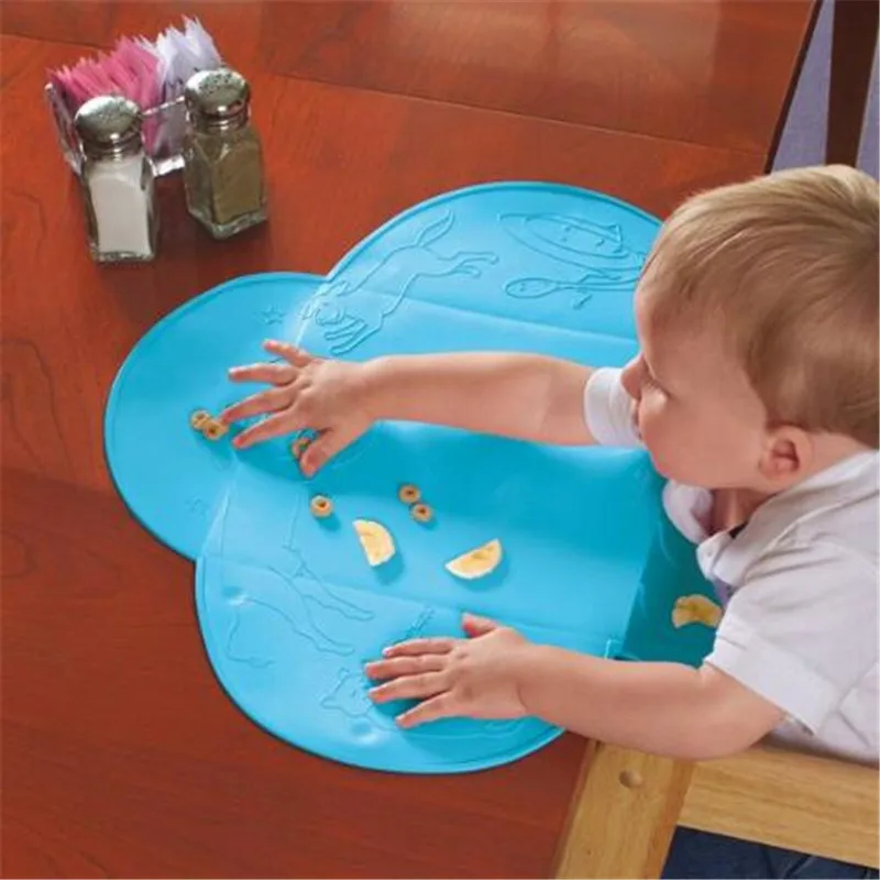 2017 Baby Bib Placemat Silicone Infant Diner Pad Kitchen Tool Feeding