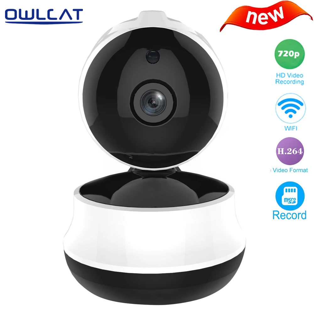 Owlcat HD 720P 1.0 MegaPixels CMOS Wifi IP Dome indoor Camera wireless Pan Tilt SD Card Two-way audio Night vision Motion owlcat 720p security wireless network cctv wifi ip camera megapixel hd tf card slot two way audio pan tilt ir cut night vision