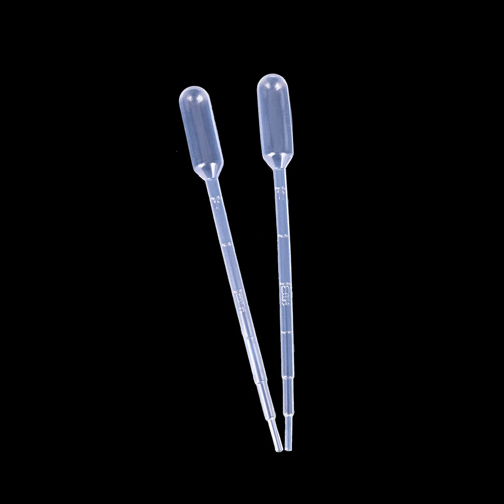 100PCS 1ML Transparent Pipettes Disposable Safe Plastic Eye Dropper Transfer Graduated Pipette School Lab Supplies Brand