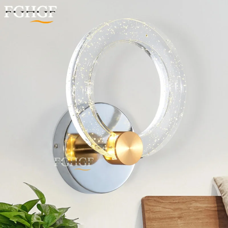 

Modern LED Wall Lamp Round Circle Lamp Bedroom Lights Luminaire Dimmable bubble Sconce Beside Lamp 100% Guarantee