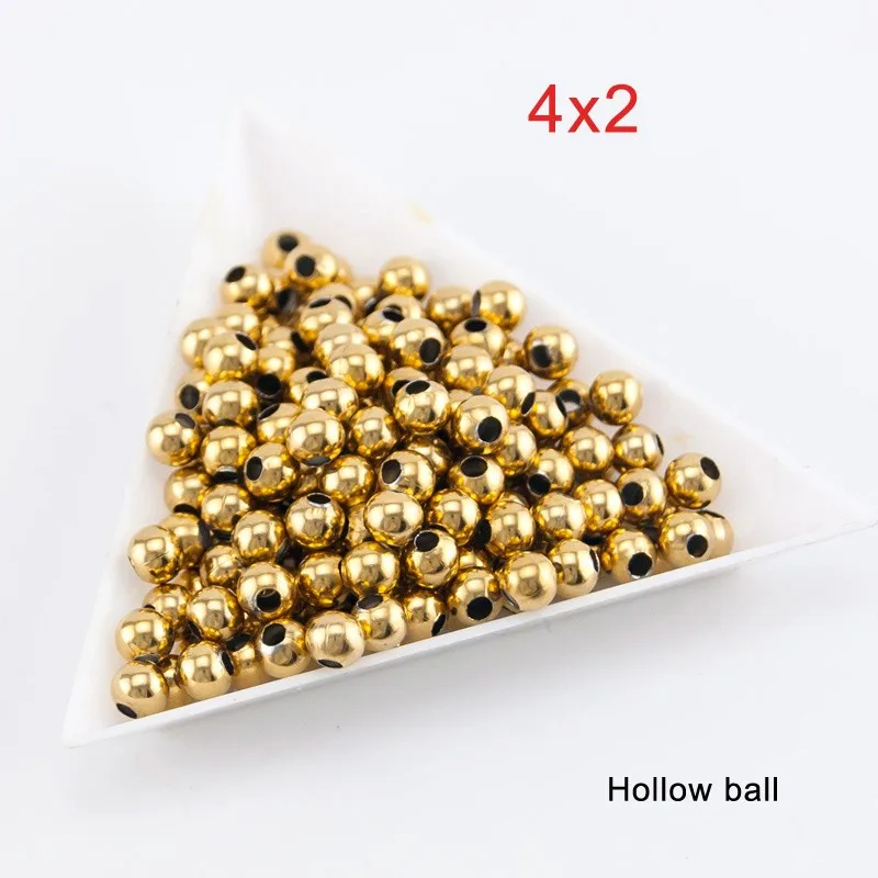 

100pcs DIY Beads jewelry Making hollow gold bead Stainless Steel Necklace bracelet Jewelry Finding
