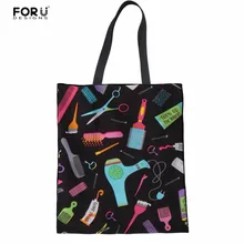 FORUDESIGNS/сумка-шоппер для косметолога, Парикмахерская, холщовая женская сумка-тоут, сумка на плечо, Экологичная сумка-шоппер, складная сумка Bolsa