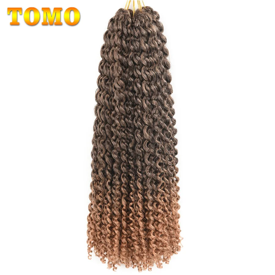 

TOMO Ombre Fluffy Kinky Curly Twist Braiding Hair Bulk 18" Synthetic Long Passion Twist Crochet Braids 22 Strands Crochet Hair