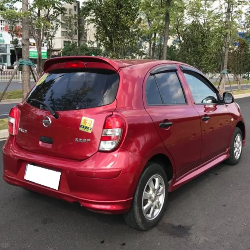 

For Nissan March Spoiler High Quality ABS Material Car Rear Wing Primer Color Rear Spoiler For Nissan March Spoiler 2012-2015