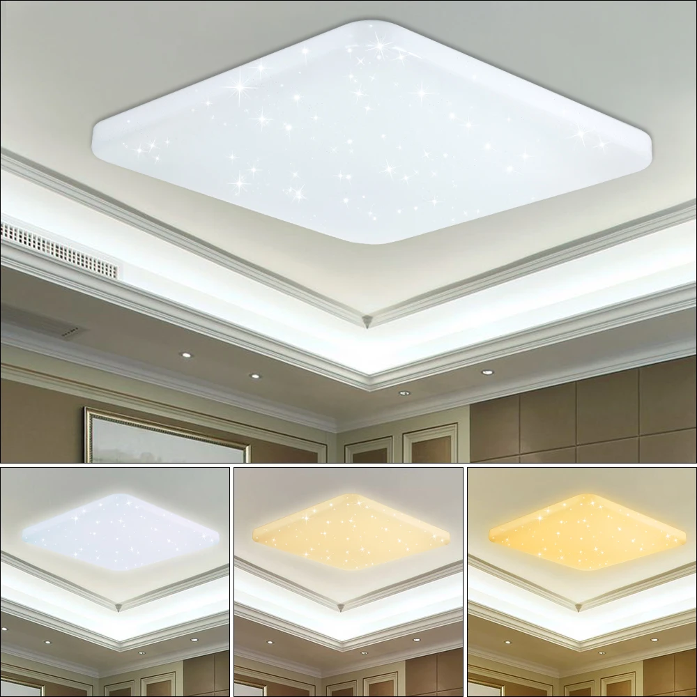 

60W Ceiling LED Lamp Color Changing Acrylic cover LED Modern Ceiling Light Indoor Lighting Natural Warm Cold White Kitchen Foyer