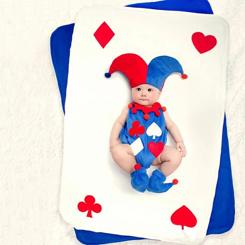 

3-6M Infant Boy Girl Cute Clown Photography Hat+Romper Props Tiny Baby Family Photo Shoot Outfits Baby fotografia Props Clothes